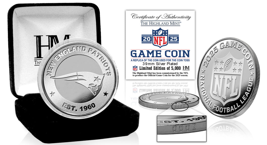 New England Patriots NFL 2025 Coin Toss Silver Coin