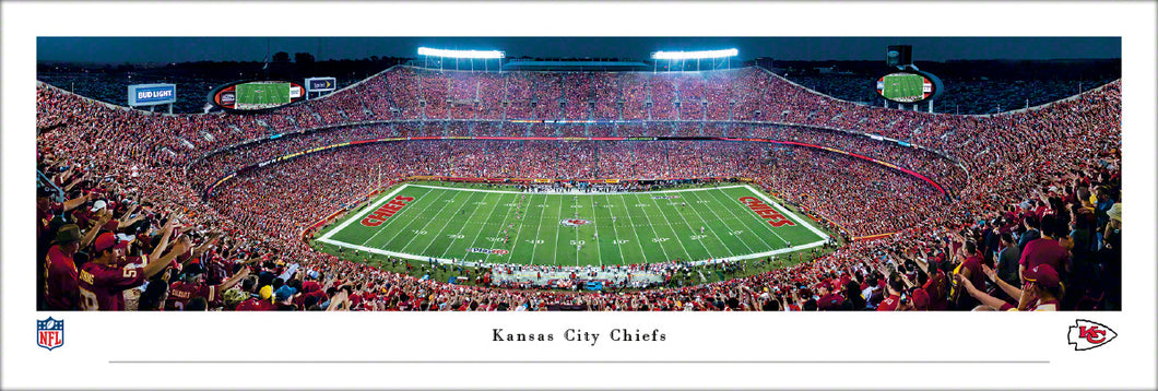 Kansas City Chiefs Arrowhead Stadium Night Game Panoramic Picture