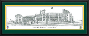 Green Bay Packers Lambeau Field Line Art Panoramic Picture