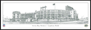 Green Bay Packers Lambeau Field Line Art Panoramic Picture