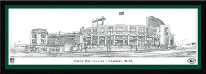 Green Bay Packers Lambeau Field Line Art Panoramic Picture