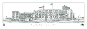 Green Bay Packers Lambeau Field Line Art Panoramic Picture