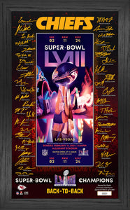 Kansas City Chiefs Super Bowl LVIII Champions Ticket Signature Frame