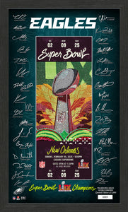 Philadelphia Eagles Super Bowl LIX Champions Signature Ticket Frame