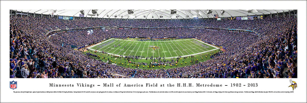 Minnesota Vikings Metrodome Final Game Panoramic Picture
