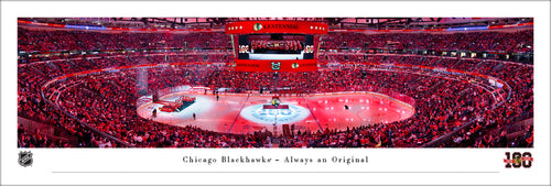 Chicago Blackhawks United Center Centennial Ceremony Panoramic Picture