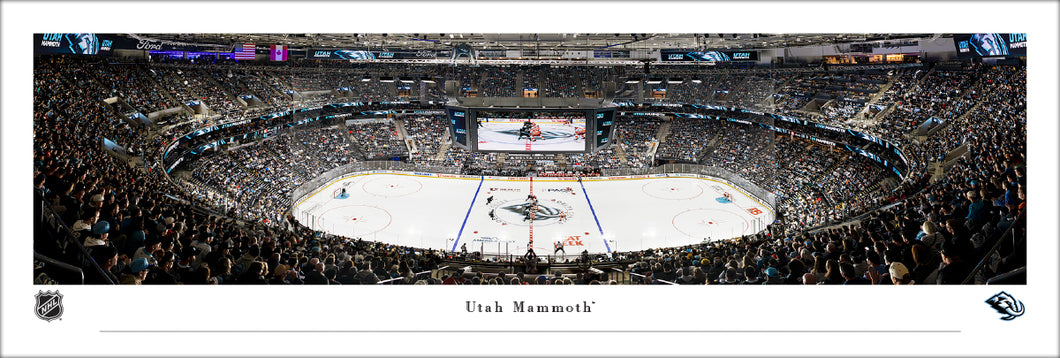 Utah Mammoth Puck Drop  Delta Center Panoramic Picture