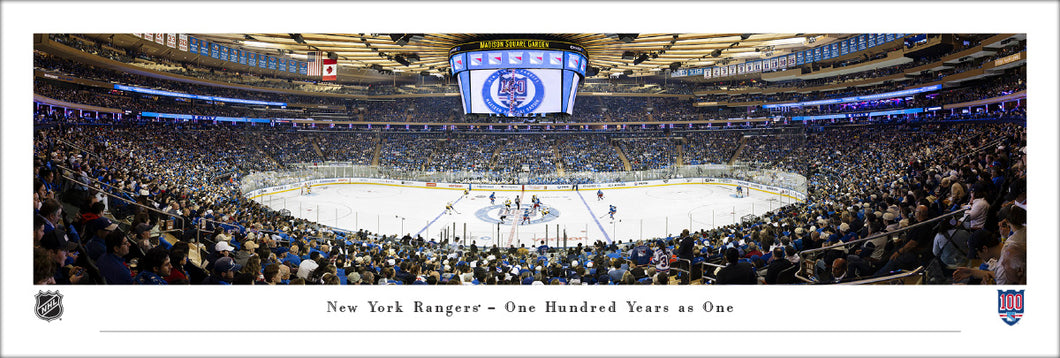 New York Rangers MSG Centennial Season Face Off Panoramic Picture
