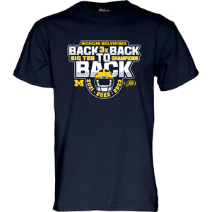 Michigan Wolverines 3x Back To Back BIG10 Football Champions Official Shirt