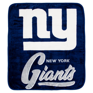 New York Giants Plush Throw Blanket -  50"x60"