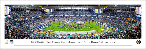 Notre Dame Fighting Irish 2025 Orange Bowl Champions Panoramic Picture