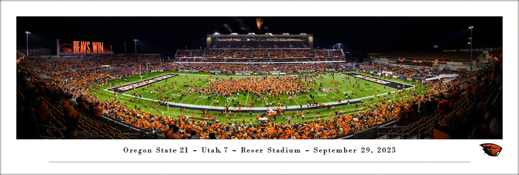 Oregon State Beavers Reser Stadium Storm The Field Panoramic Picture