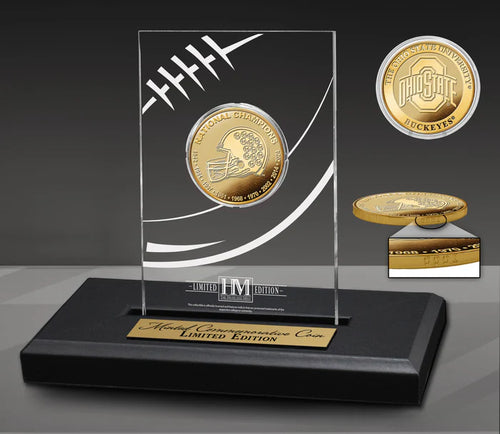 Ohio State Buckeyes 9-Time National Champions Gold Coin in Acrylic Display