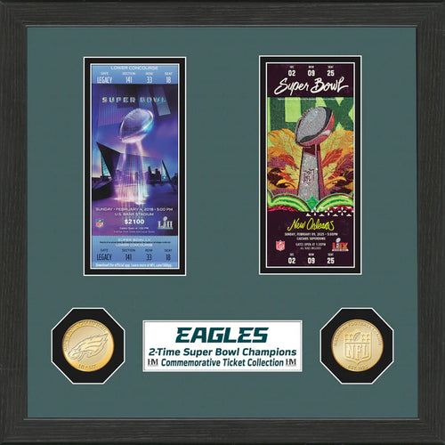 Philadelphia Eagles Super Bowl Ticket Collection Bronze Coin Photo Mint