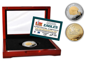 Philadelphia Eagles Super Bowl LIX Champions Gold and Silver 2-Tone Flip Coin