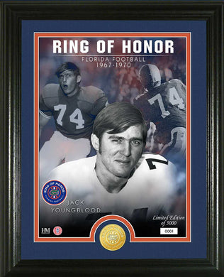 Jack Youngblood Florida Gators Ring of Honor Bronze Coin Photo Mint