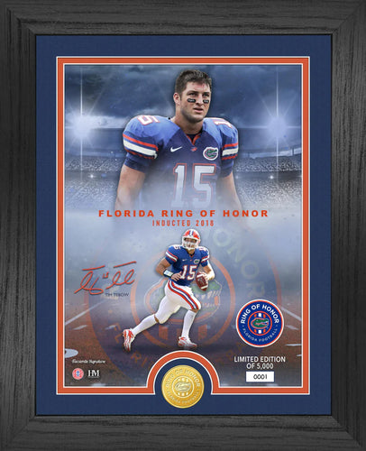 Tim Tebow Florida Gators Ring of Honor Bronze Coin Photo Mint