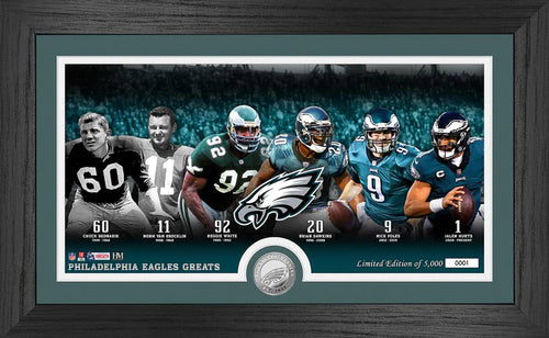 Philadelphia Eagles Greats Panoramic Silver Coin Photo Mint