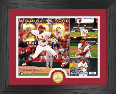 Adam Wainwright St. Louis Cardinals 200th Career Win Bronze Coin Photo Mint
