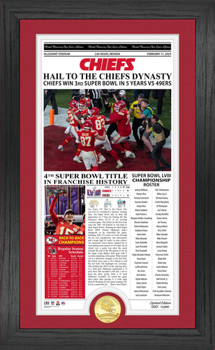 KANSAS CITY CHIEFS SUPER BOWL LVIII CHAMPIONS FRONT PAGE COVER BRONZE COIN PHOTO MINT