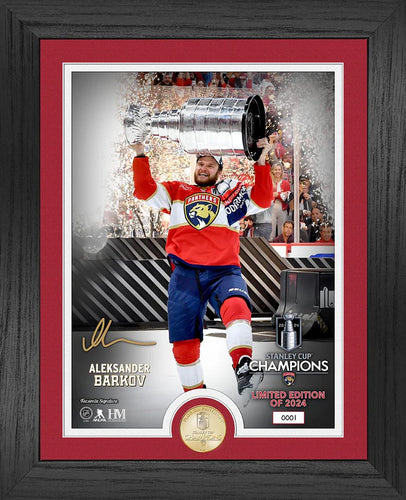 Florida Panthers Captain Aleksander Barkov Raising the Stanley Cup Bronze Coin Photo Mint