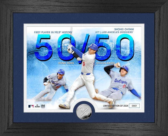 Shohei Ohtani LA Dodgers Record 50/50 Silver Coin Commemorative Photo Mint