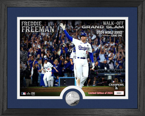 Freddie Freeman Los Angeles Dodgers Dodgers 2024 World Series Walk Off Grand Slam Silver Coin Photo Mint