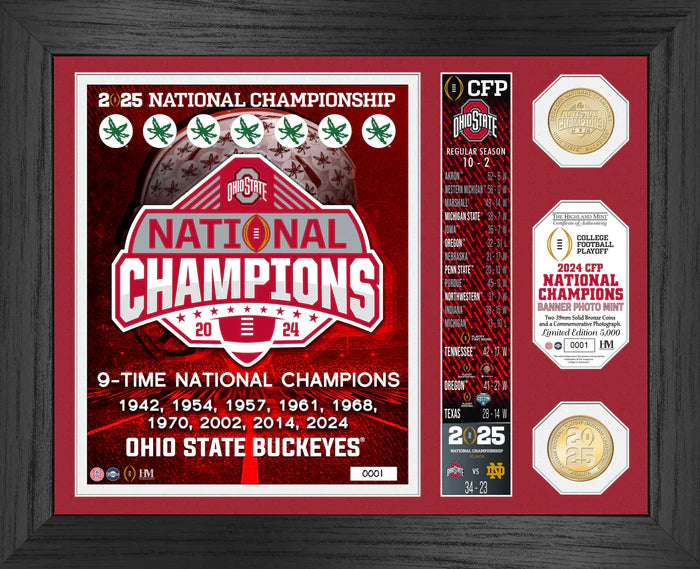 Ohio State Buckeyes 2024 CFP National Champions Banner Bronze Coin Photo Mint