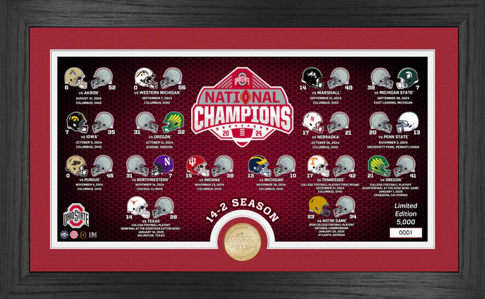 Ohio State Buckeyes 2024 CFP Football National Champions Season Match Ups Bronze Coin Photo Mint