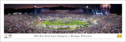 Michigan Wolverines 2024 Rose Bowl Champions Panoramic Picture