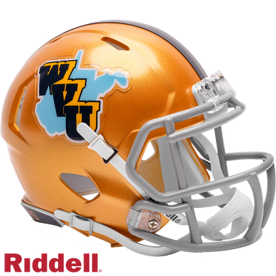 West Virginia Mountaineers 2025 Gold Throwback Speed Mini Helmet