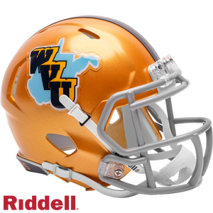 West Virginia Mountaineers 2025 Gold Throwback Speed Mini Helmet