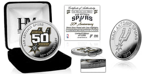 San Antonio Spurs 50th Anniversary Silver Mint Coin