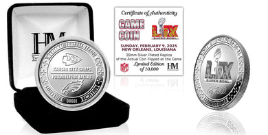 Kansas City Chiefs vs Philadelphia Eagles Super Bowl LIX Silver Flip Coin