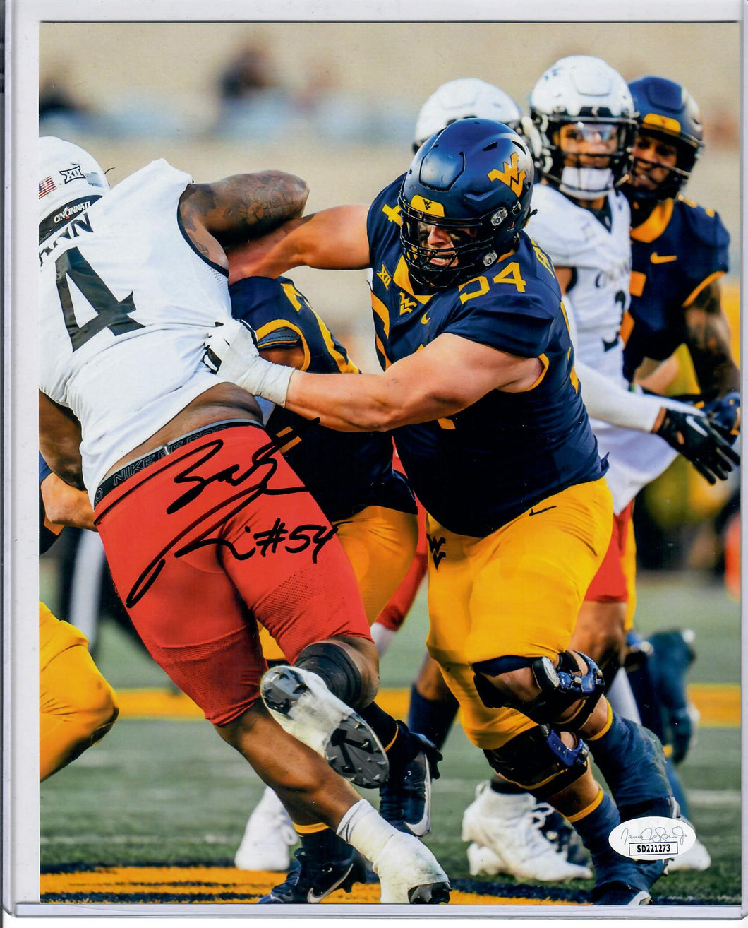 Zach Frazier West Virginia Mountaineers Signed 8x10 photo