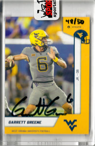 Garrett Greene West Virginia Mountaineers Signed ONIT Card Limited Edition #d/50