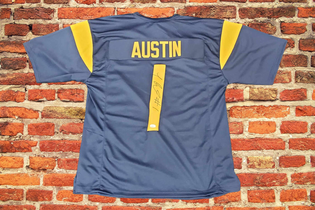 Tavon Austin Autographed WVU Mountaineers Navy Blue Jersey