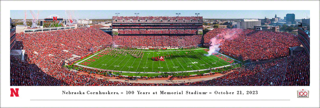 Nebraska Cornhuskers Memorial Stadium Line Panoramic Picture