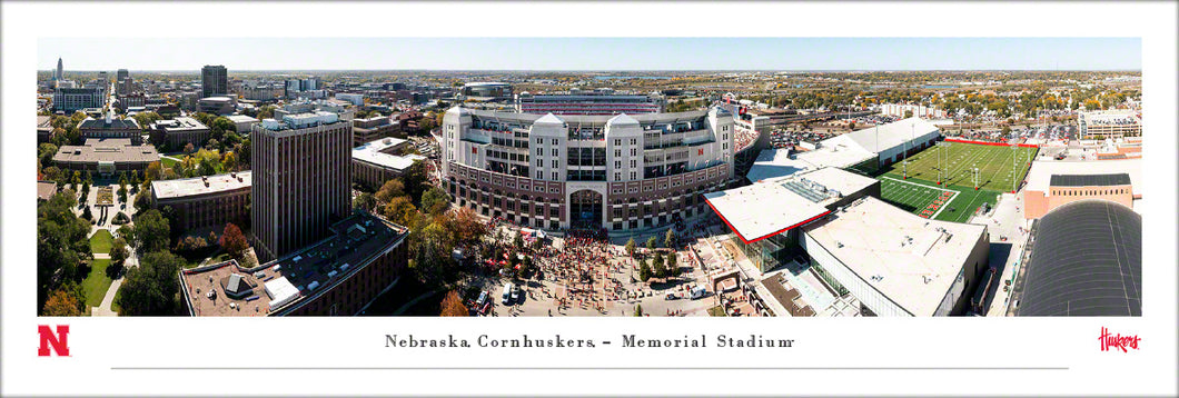 Nebraska Cornhuskers Aerial View Memorial Stadium Panoramic Picture