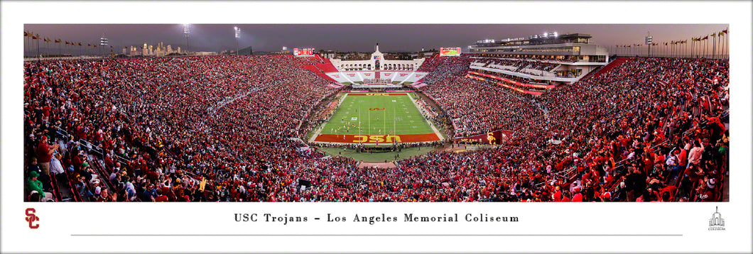 USC Trojans Football Los Angeles Memorial Coliseum Endzone Panoramic Picture