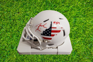 Zach Frazier West Virginia Mountaineers Signed Stars & Stripes Mini Helmet JSA Red