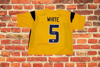 pat white west virginia mountaineers autographed jersey