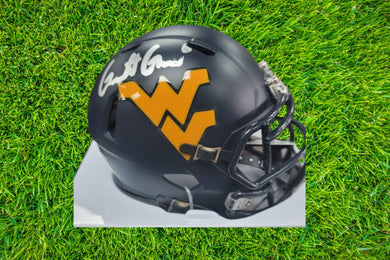 Garrett Greene West Virginia Mountaineers Signed Mini Helmet JSA