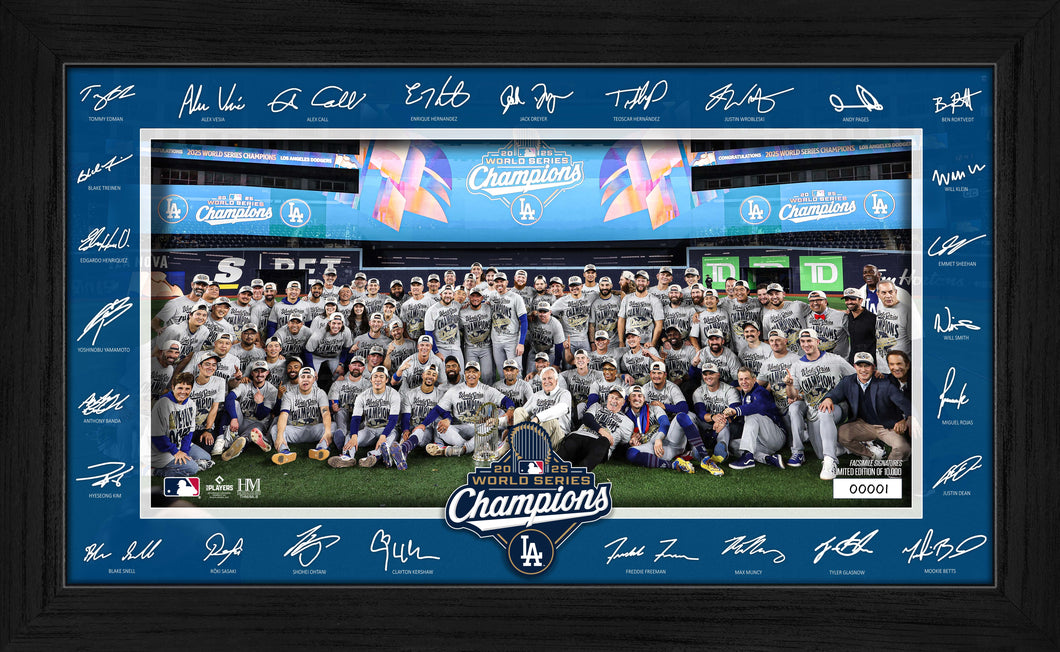 Los Angeles Dodgers 2025 World Series Champions Signature Celebration Frame
