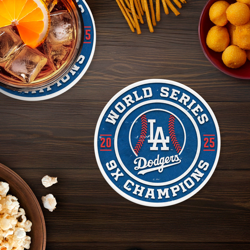 Los Angeles Dodgers 2025 World Series Champs Ceramic Car Coaster –  4 Pack