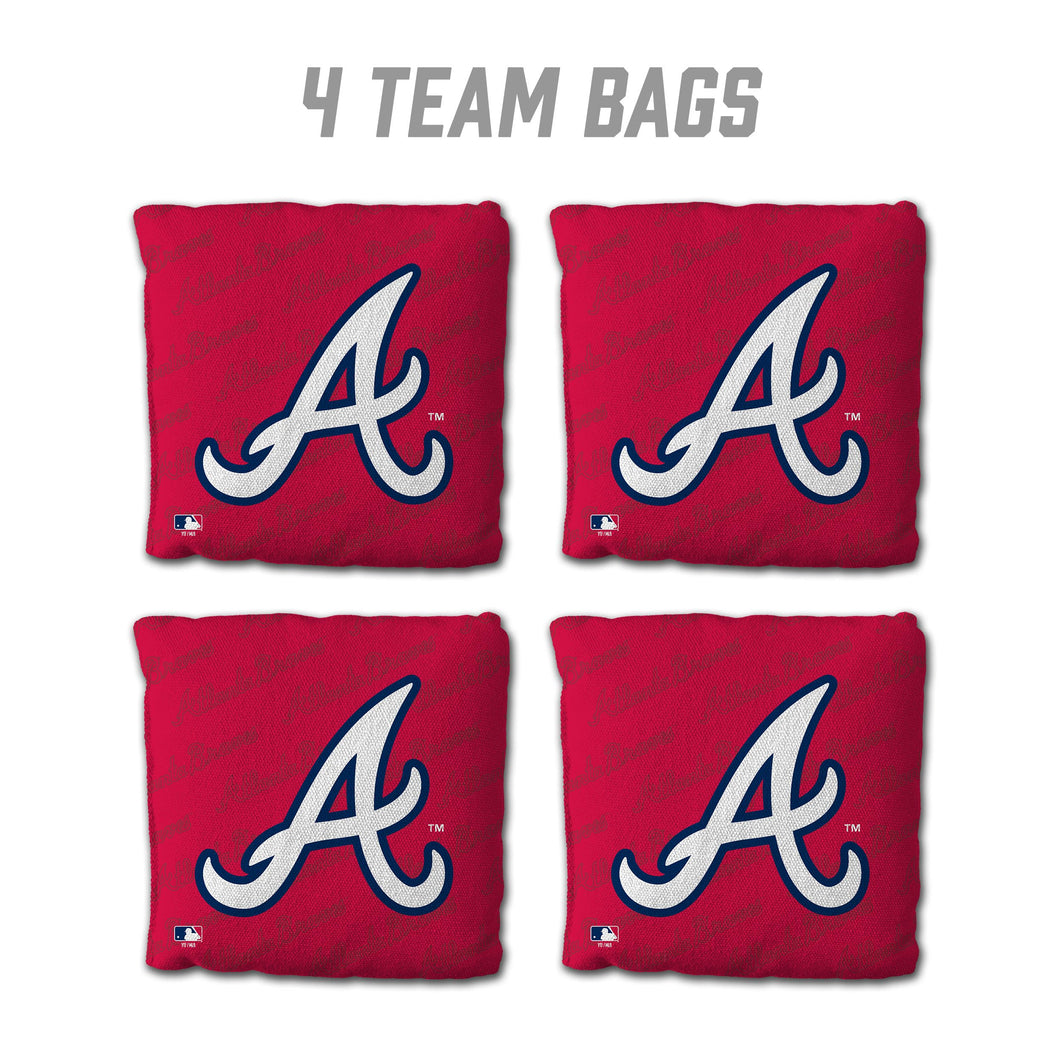 Atlanta Braves Cornhole Bags 4 Pack Red