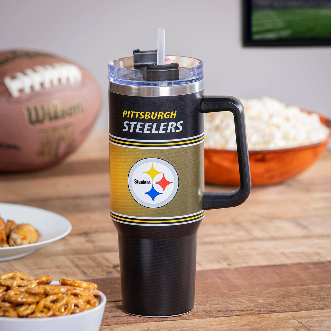 Pittsburgh Steelers 40oz Stainless Steel Canyon Cup w/ Straw