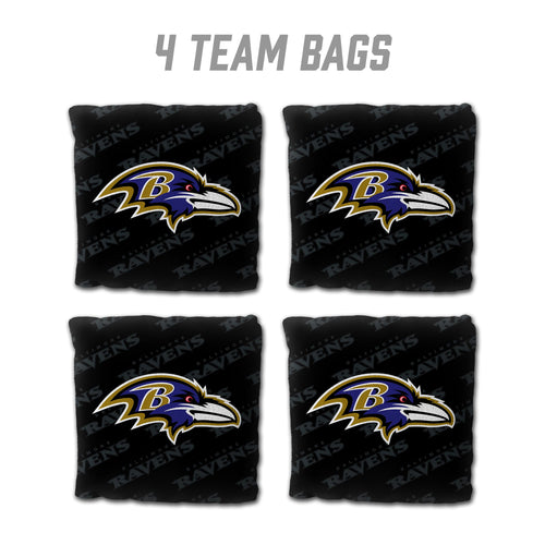 Baltimore Ravens Cornhole  Bags 4 Pack - Black