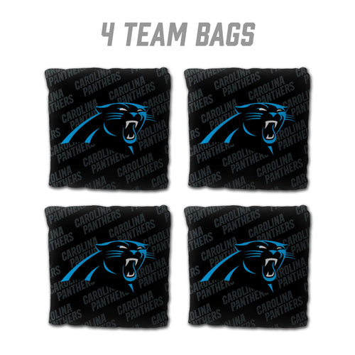 Carolina Panthers Cornhole  Bags 4 Pack - Black