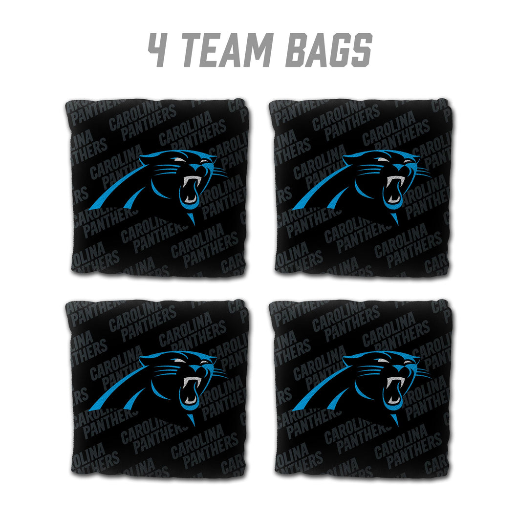 Carolina Panthers Cornhole  Bags 4 Pack - Black